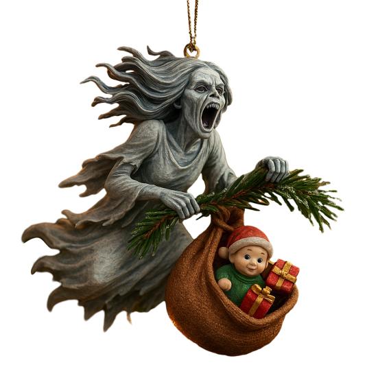 

Темное Рождественское украшение 2D Акриловая Безголовая Санта/Дьявол Украшение для Рождественской елки Домашний декор для помещения и улицы K