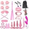 BAOQISHAN SM Set 20 Pieces SM Goods Set Restraints Collar Handcuffs Leg Shackles Gag Eye Mask Restraint Adult Toys SM Cosplay SM Goods for Women