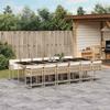 Vidaxl 13-Cz. Garden Furniture Set With Cushions, Beige, Poly Rattan
