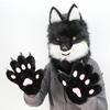 Flauschige Plüsch Katzenpfoten Handschuhe Wolf Welpe Tierklaue Fäustlinge Niedliche Cosplay Kostümhandschuhe Party