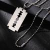 Unisex Stainless Steel Razor Blade Shaped Pendant Dogtag Necklace New Dogtag Necklace Unique Razor Blade Shaped Necklace