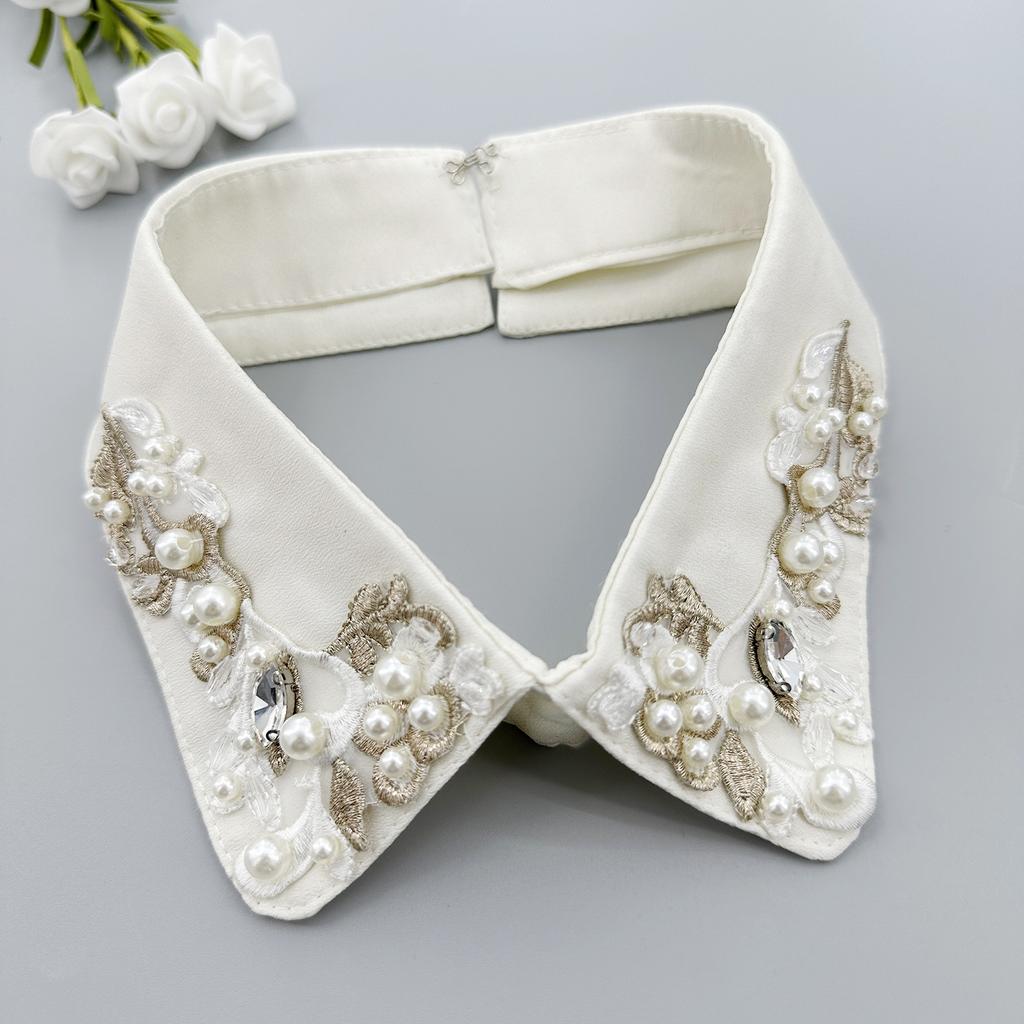 Women's Clothing, Versatile Fake Collars, Autumn and Winter Embroidered Fake Collars, Handmade Beads, Fake Collars, Manufacturer