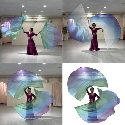 2 szt. Flagi do Tańca Uwielbienia z Skalowalnym Drążkiem Półkole Flagi Skrzydła Uwielbienia Flagi Kościelne do Uwielbienia dla Tancerzy