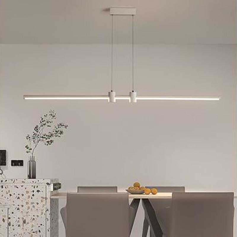 Minimal Sliver Dining Room Pendant Light Modern Simple Dining Room Dining Table Island Bar White Column Slotted Teahouse Pendant