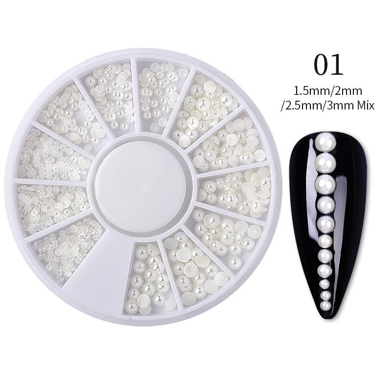 Mixed Color Nail Art Glitter Rhinestone Crystal Gems Jewelry Bead Manicure Decoration Accessories Nail Supplies For Professional