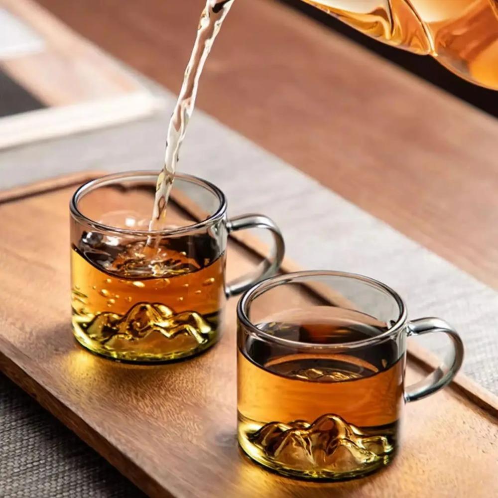 GIANXI High Borosilicate Glass Cup Thickened High Temperature Bottom Guanshan Design With Handle Small Tea Cup Kung Fu Tea Set
