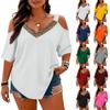 Plus Size Women's Fashion Casual Loose Elegant V-neck Sling Camisole Off-shoulder Top