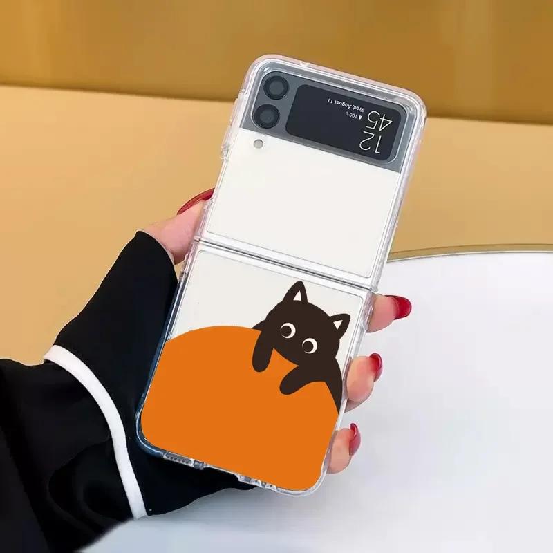 

Cute Animal Cat Transaprent Case for Samsung Galaxy Z Flip 6 ZFlip 5 5G Cartoon Clear Cover for Samsung ZFlip 4 Z Flip 3 Fundas Galaxy ZFlip 3