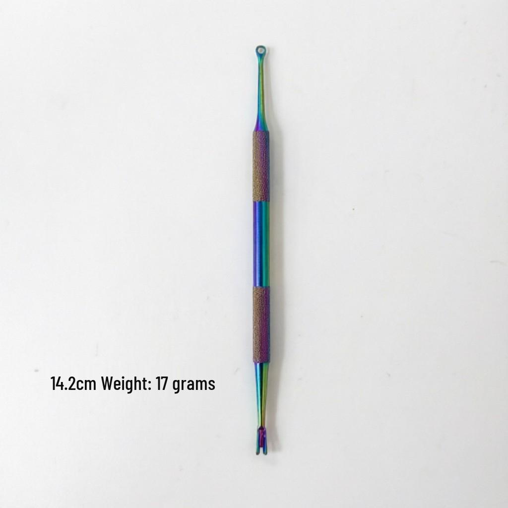 Russian-Style Double-Ended Nail Art Tool: Steel Cuticle Pusher & Slanted Polishing Head
