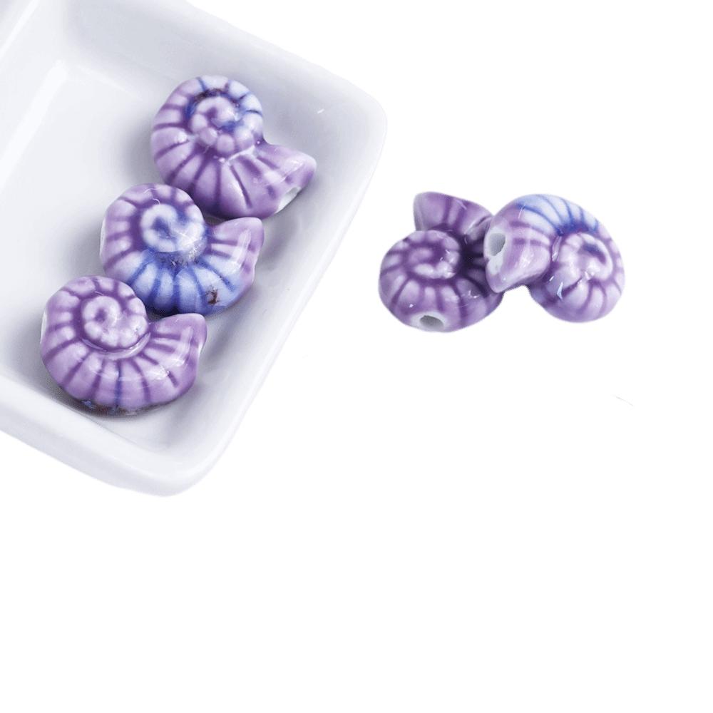 Glazed Snail Ceramic Beads Retro DIY Jewelry Making Pendant Conch Spacer Porcelain Beads Craft