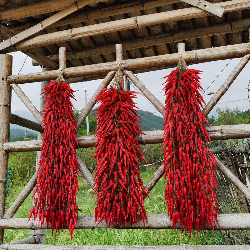 Kunstmatige Knoflook en Chili Hangdecoratie - Boerderijstijl & Fotografie Props