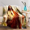 1PC Sacred heart with radiant background Print Believer Pray blanket Warm soft flannel material suitable for all seasons gift