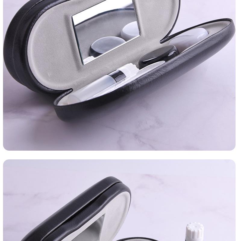 Dual-Use Eyeglass and Contact Lens Case with Mirror - Portable Multi-Layer Box