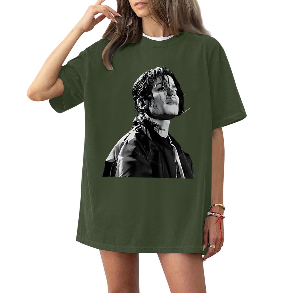 Women's Fashionable Casual Short Sleeved Printed T-Shirt Round Neck Top
