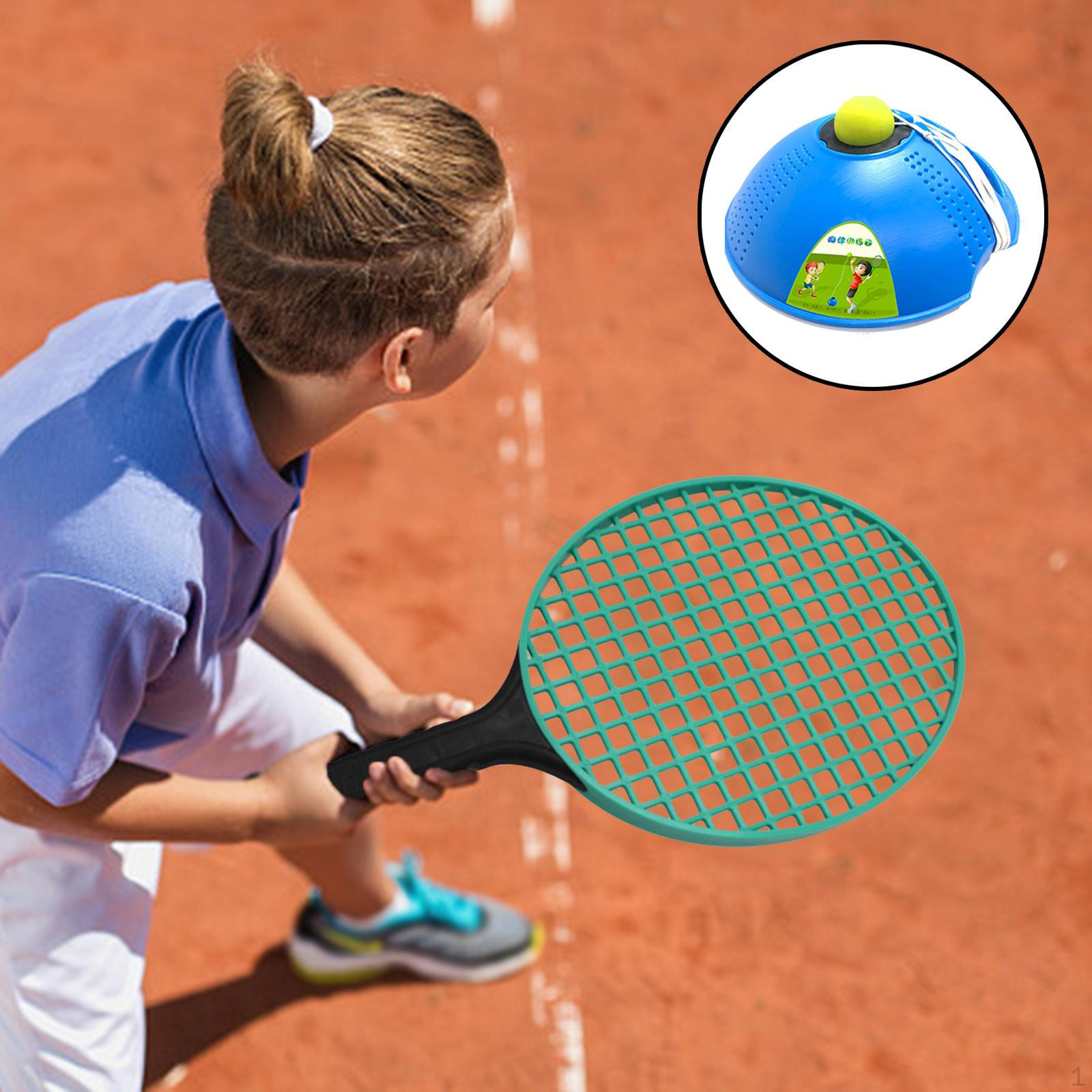 

Children Tennis Rackets Practice Equipment Solo Trainer with Base and Ball for Beach зелёный