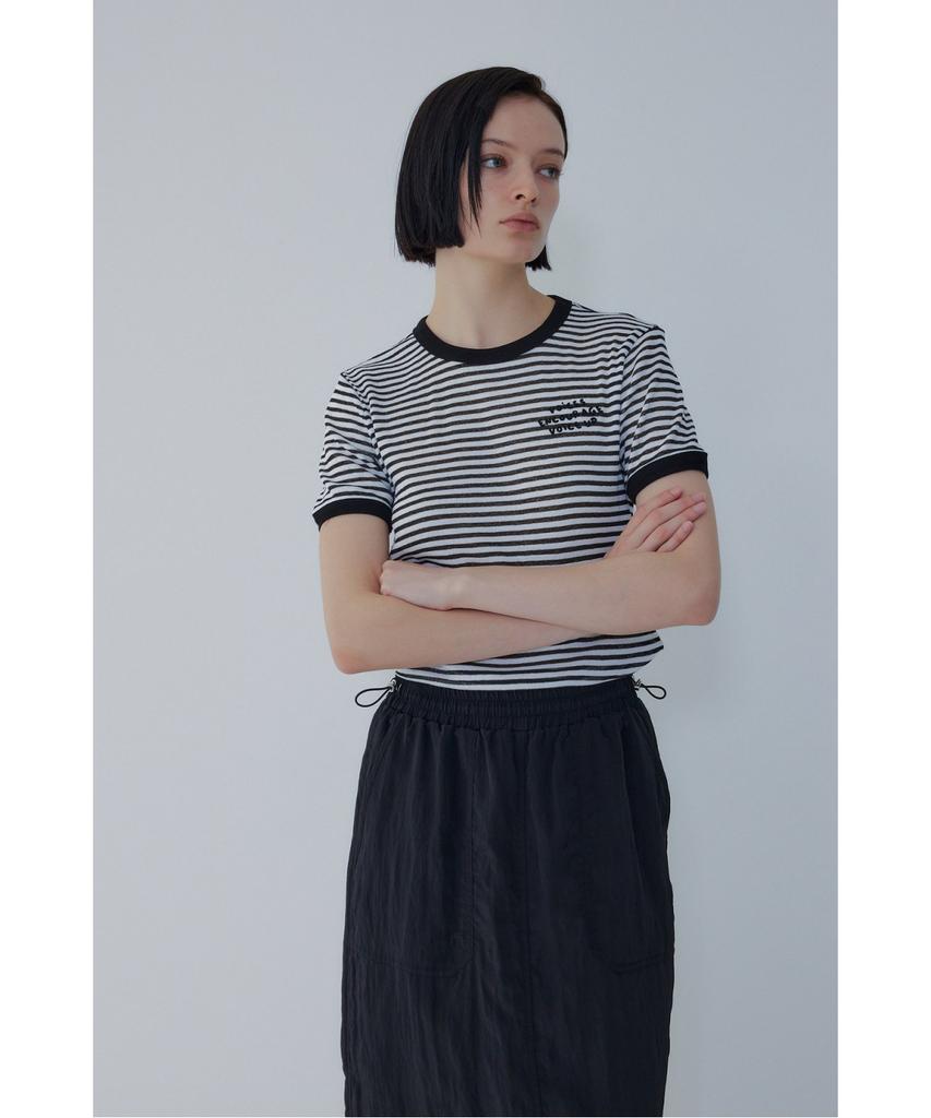Bobeu Striped Ringer T-Shirt_Black_7156240004