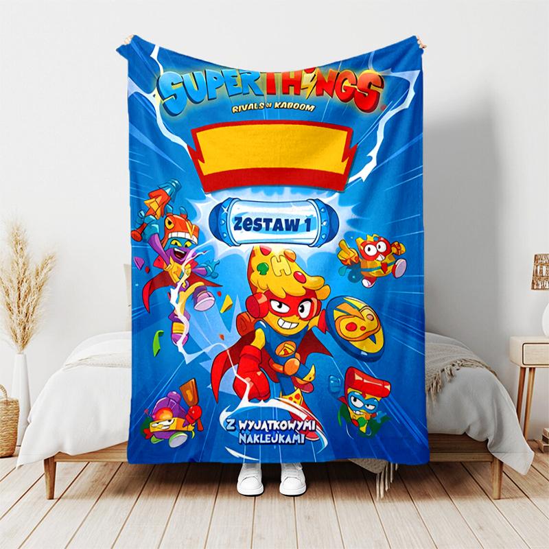 1pc Blanket Superthings2 Print Design, Lightweight Blanket for Sofa, Bed- Soft &Warm, Gift for All Seasons like Christmas, Halloween