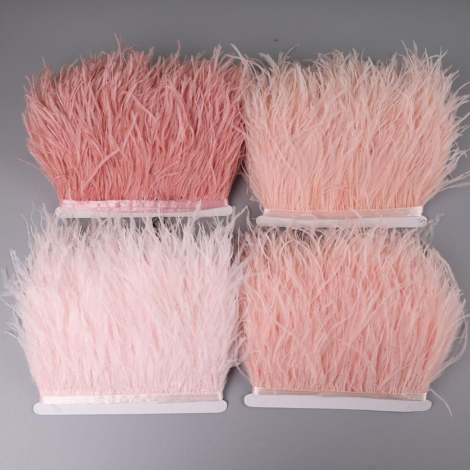 2M Pštrosí peří na stuze pro vyšívání šití do šatů ozdobné peří na pásce třásně pro oblečení