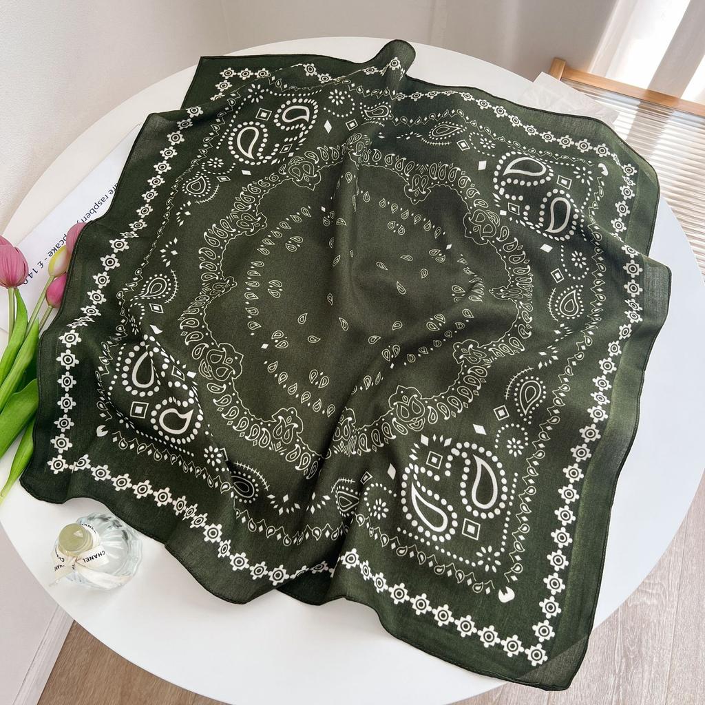 [Collection] Velvet Silk Scarves Women'S Versatile High-End Square Scarves Neck Scarves Spring And Autumn Retro