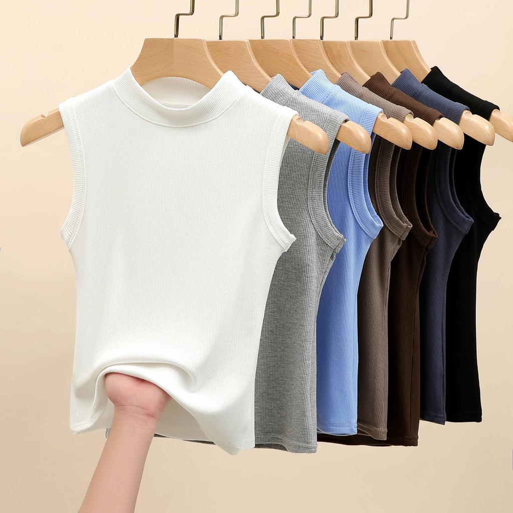 Stilig Vest Eleganse Mote Uformelt H520 Rundhals Gjenget Bunnskjorte Dame Ermeløs underskjorte Camisole Ytre slitasje Inner Top Rett
