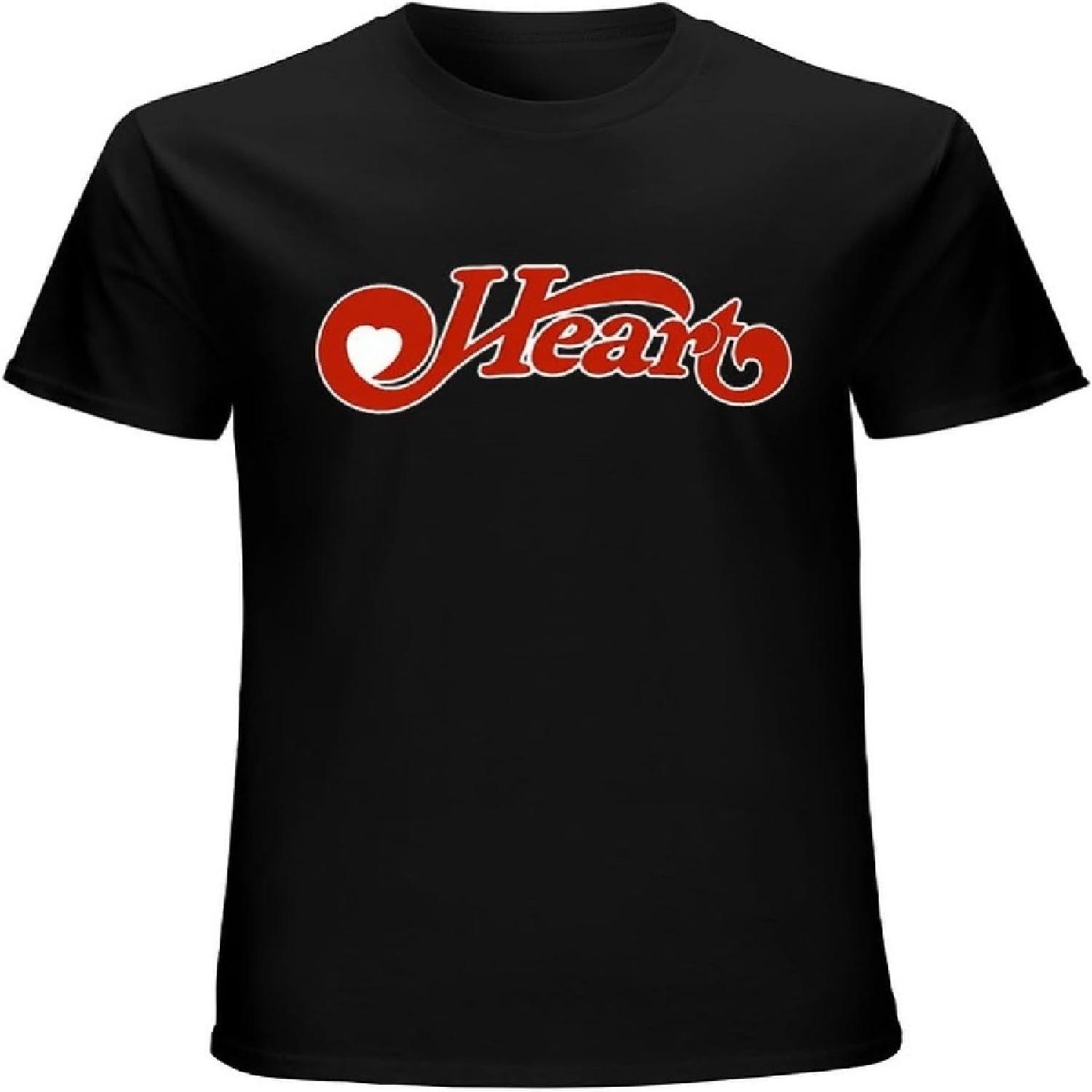 Heart Rock Band Logo Short Sleeve T-Shirt XXL Black S