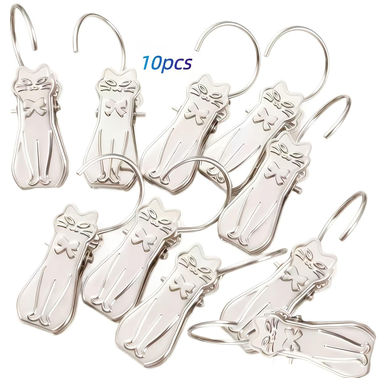 

10Pcs Cat-Shaped Curtain Clips, Bohemian Style Iron Curtain Rings, Easy to Install for Curtains & Shower Curtains