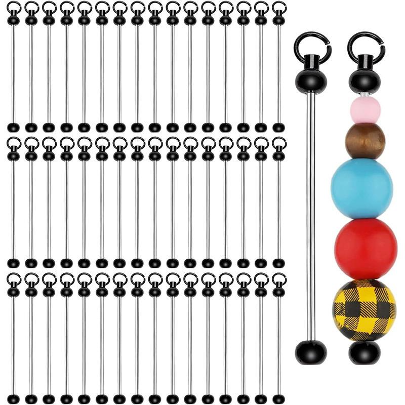 WTEMPO Barras de Chaveiro Enfiáveis em Branco Metal DIY Chaveiro de Contas Barra Berloques Eady Destacável Acessórios para Fazer Chaveiro para Projeto de Artesanato Pingente