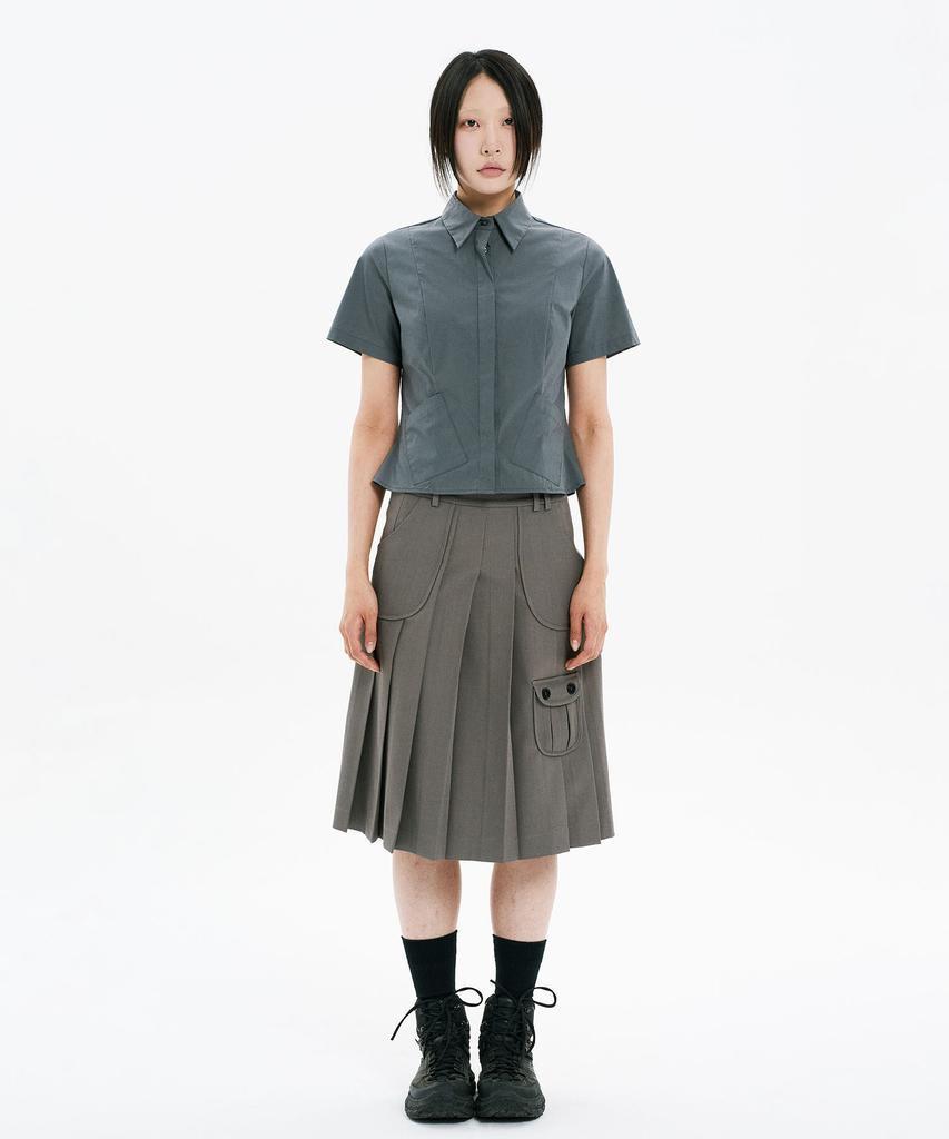 Hanahi Under Pocket Half Shirts Gray