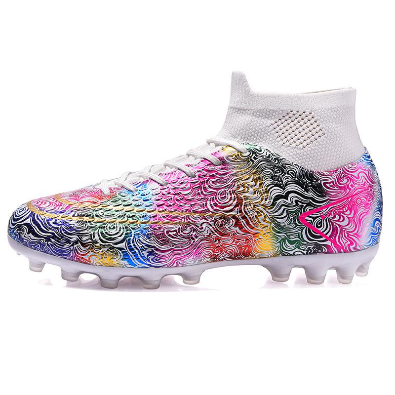 Spring and summer new men's outdoor sports shoes fashion abstract style football shoes long and short nail shoes sneakers