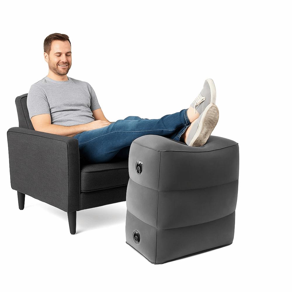 Three Layers Leg Cushion Pillow Height Adjustable Inflation-Airplane Footrest  Outdoor Chair