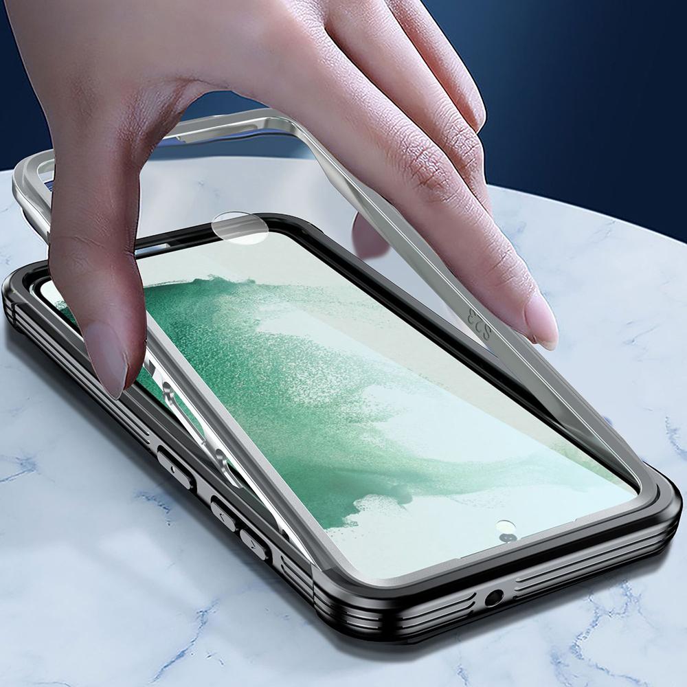For Samsung Galaxy S23 PC+TPU Phone Case Full Protection Clear Phone Cover with PET Screen Protector