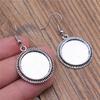 Drop & Dangle Earring Round Ear Hook Glass Cabochon Base Setting Tray Minimalist Jewelry ComponentsEarring Size 18x19mm QE025