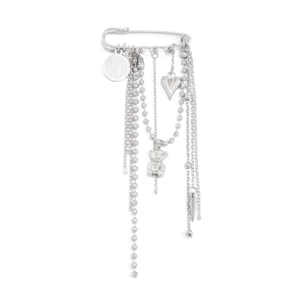 Stylish Bear Brooch Trendy Metal Bead Chain Brooch INS Style Suit Hanging Ornament  Bag Decoration