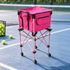 Tennis Ball Cart with Caster Wheels and Zippered Textile Compartment for Coaches