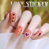 Little Red Book Heart Nail Stickers: Cute Red & Black Heart-Shaped, Wearable, Thin & Transparent Japanese Nail Decals