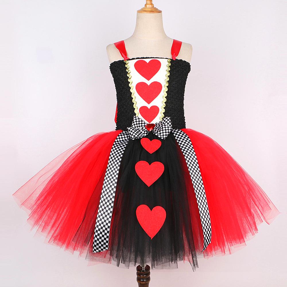 Cosplay šaty Rudé královny - Dámské Halloweenské princeznovské sukně Alenka v říši divů