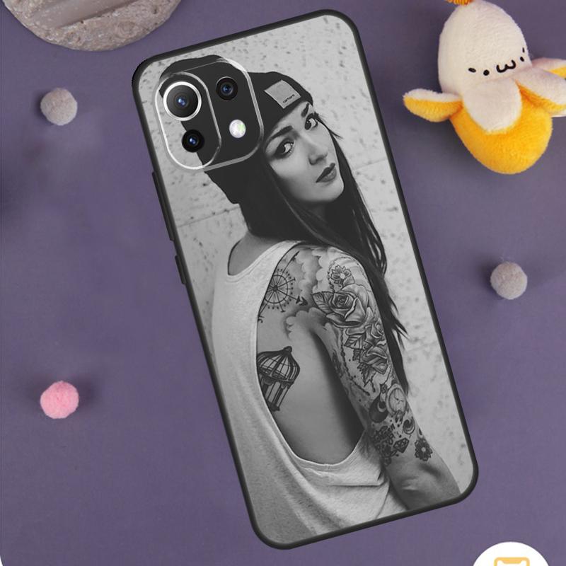 Sexy Sleeve Tattoo Girl Case For Xiaomi 15T Pro 13T 14T 14 15 Ultra 17 Pro Max POCO F8 Pro F5 F6 F7 X5 X6 X7 Cover