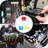 5pcs Inline ATC ATO Flat Fuse Holder 20A Waterproof Dustproof 6 Fuse for Car (1 Each of 3A/5A/7.5A/10A/15A/20A)