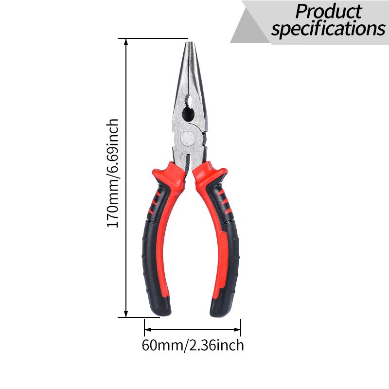 Wire Pliers Diagonal Nose Pliers Needle Nose Pliers Industrial Grade Preferred Pliers Durable Chromium Vanadium Steel Suitable for Wire Cutting