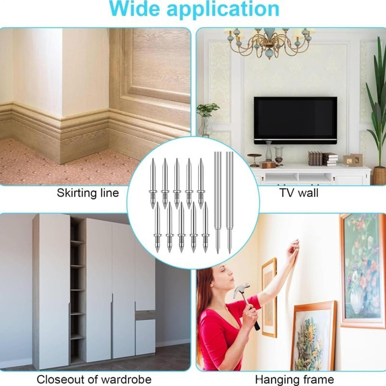Double Headed Trim Nails 100-Pieces Invisible Seamless Screws Baseboard Seamless Nails With Sleeve Tool For Home Improvement China Mainland