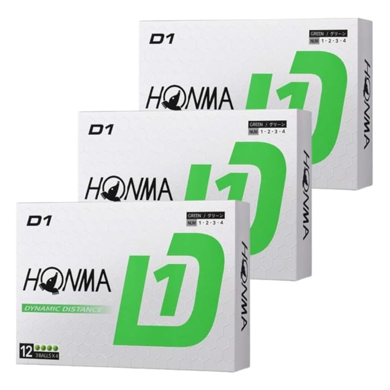 

[3 dozen set] Honma Golf D1 ball golf ball 2024 model BT2401 green (36 balls) Official ball *Comes with original shop card