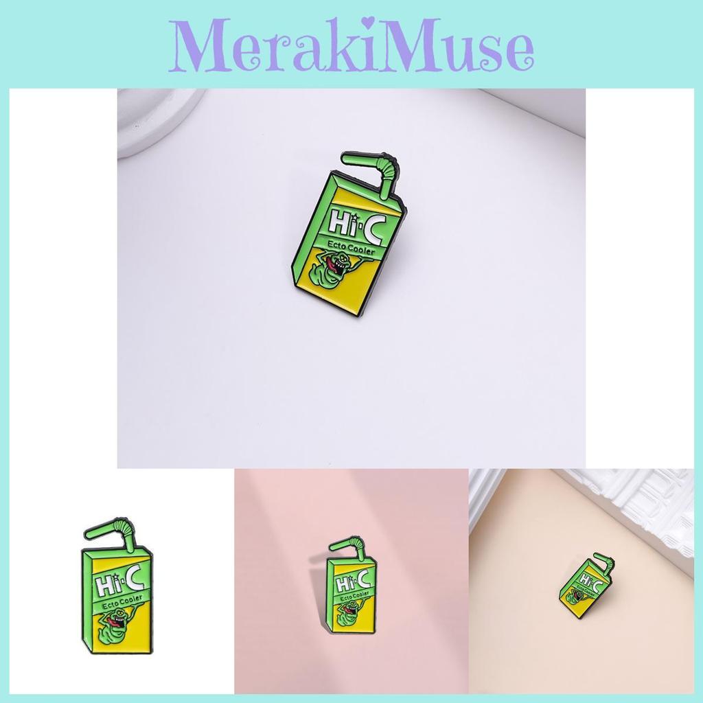 Creative New Style Metal Brooch Featuring Fun Cartoon Monster Juice Drink Design