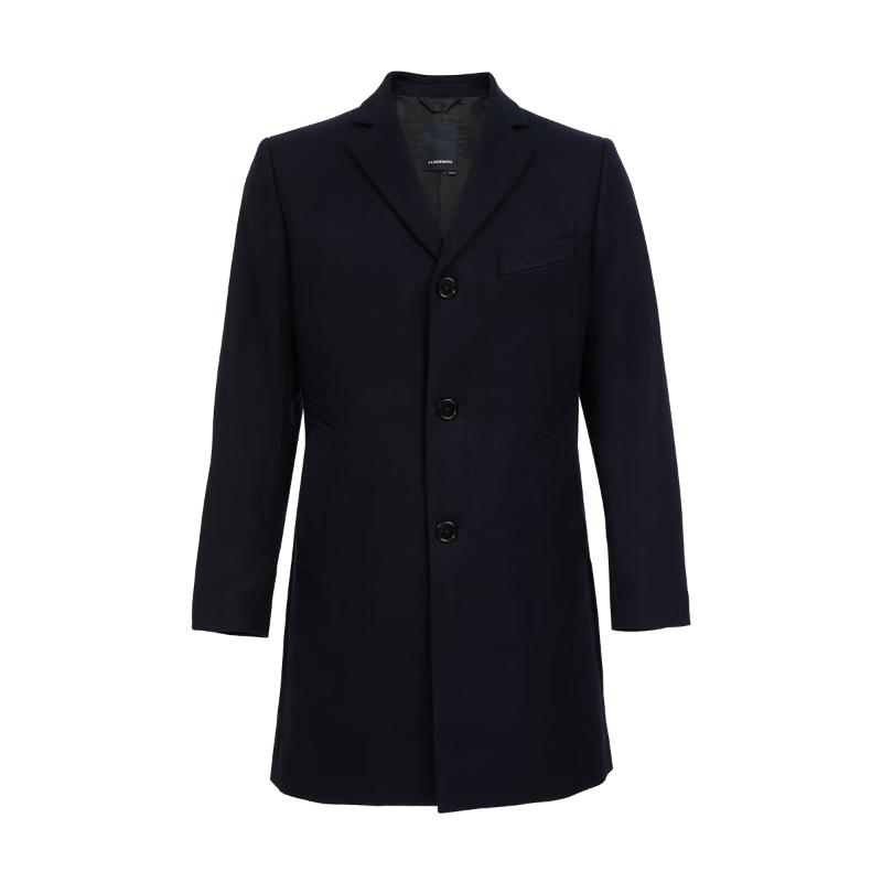 J.Lindeberg Men's Wool Blend Mid-Length Coat