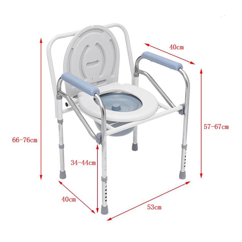 Folding Bedside Commode Chair Toilet  for  Adult Elderly Height Adjustable Toilet Stool for Pregnant Women And Disabled Bathroom Portable Toilet Bowl