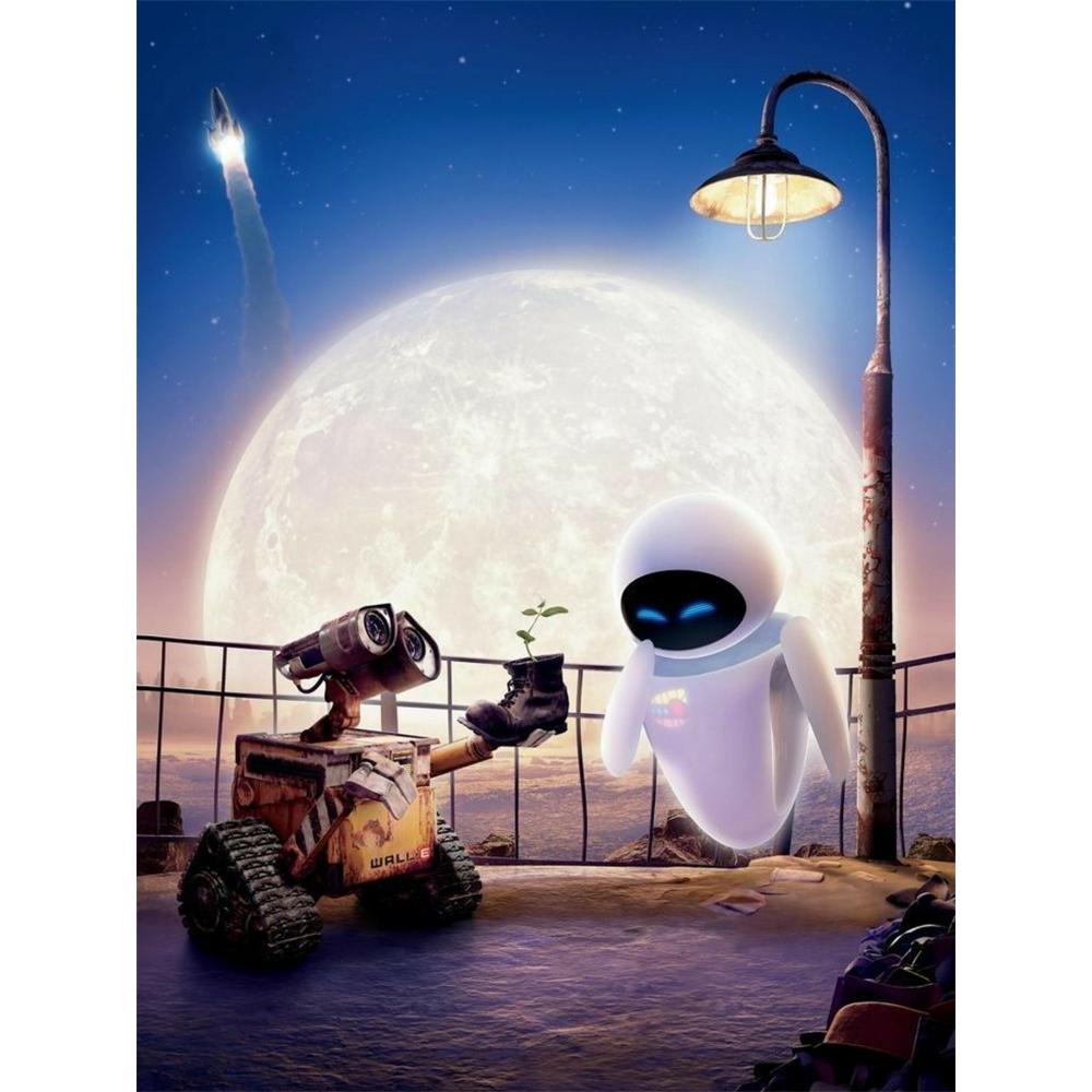 

Disney Diamond Painting Cartoon Wall-E Famous Scene Illustrations Handmade DIY Cross Stitch 5D Full Diamond Mosaic Home Room Decoration Round 20x30cm