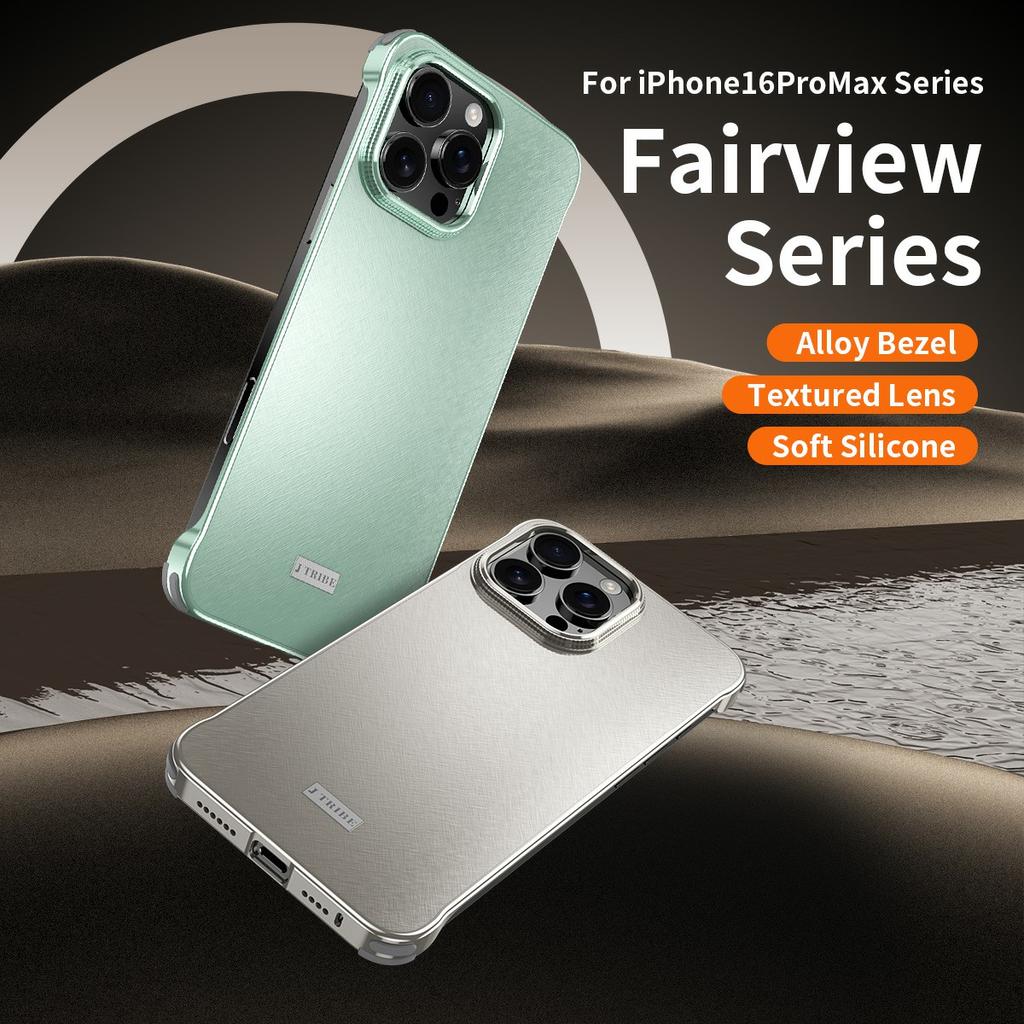 For iPhone 16 Pro Max Case PC+Silicone+Alloy Matte Phone Cover