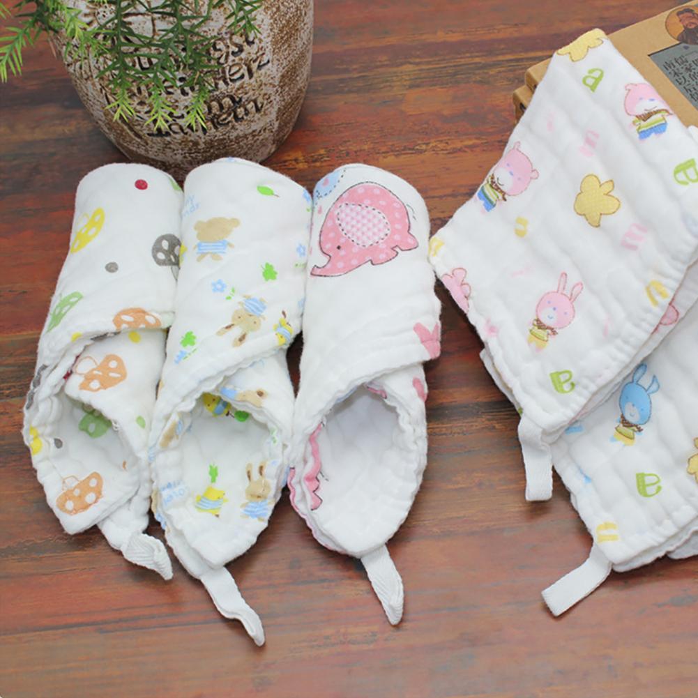 2PCS 6-layer Washed Gauze Square Face Towel for Shower 25*25CM