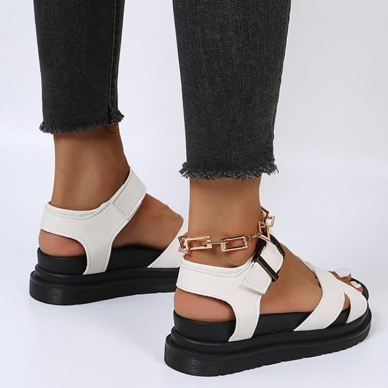 Large size sandals women's summer wind buckle heightened platform sandals women