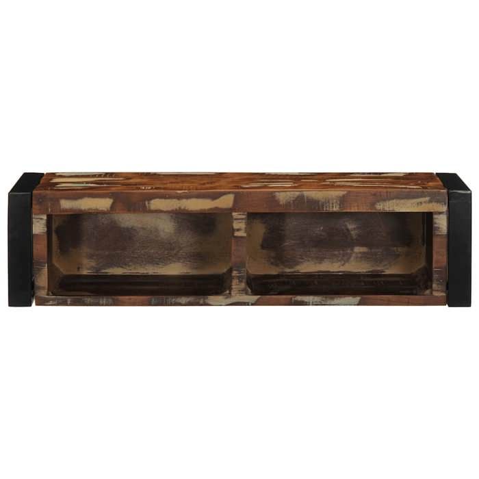 VidaXL Meuble TV multicolore 80x30x25 cm bois de récupération solide, support tv, armoire média, armoire hifi, unité TV, 4015934