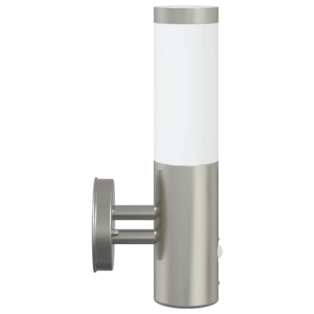 Outdoor Wall Lamp Silver 15 x 7.5 x 33 cm Stainless Steel and Plastic